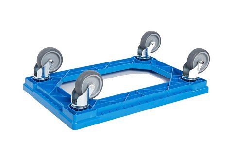 Přepravní vozík pod přepravky 600x400mm modrý - kolečka 100mm - nosnost 300kg